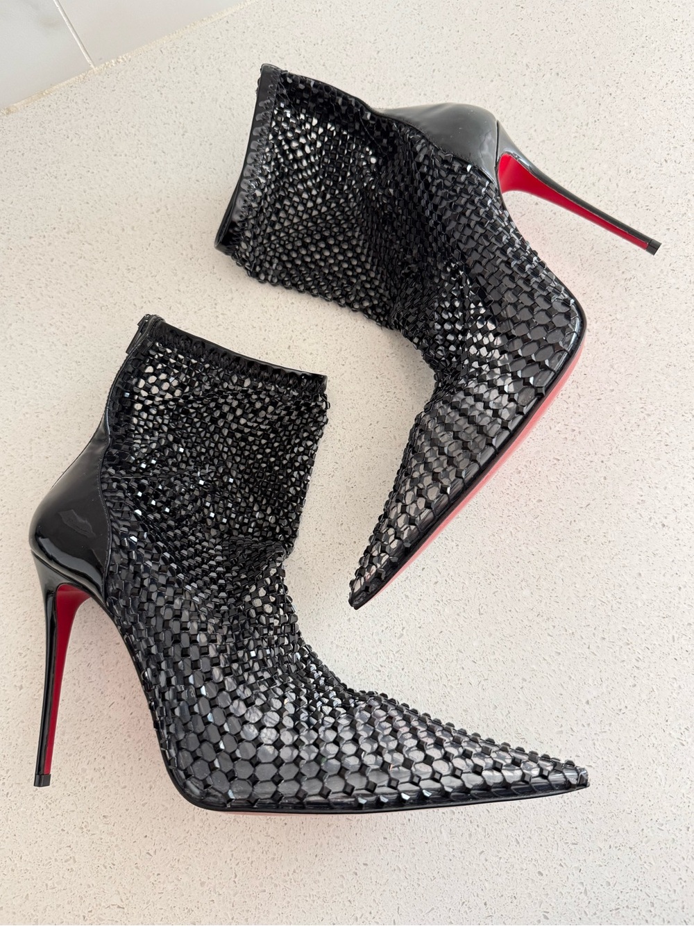 CHRISTIAN LOUBOUTIN Kate Max 100 Black Crystal Ankle Boots EU 39 US 9 $3595 - Picture 12 of 14